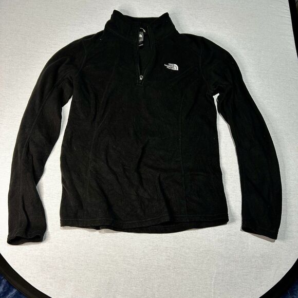 The North Face Women's 1/4 Zip Fleece Pullover Size Medium Black lightweight - Picture 1 of 4